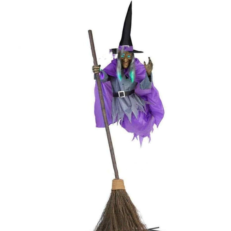 Halloween Decoration Garden Broom Witch Hanging