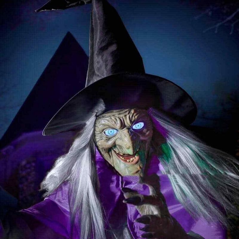 Halloween Decoration Garden Broom Witch Hanging