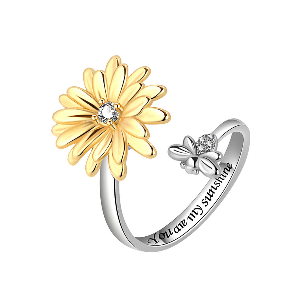 Daisy Spinning Ring Personalized Sunflower Fashion