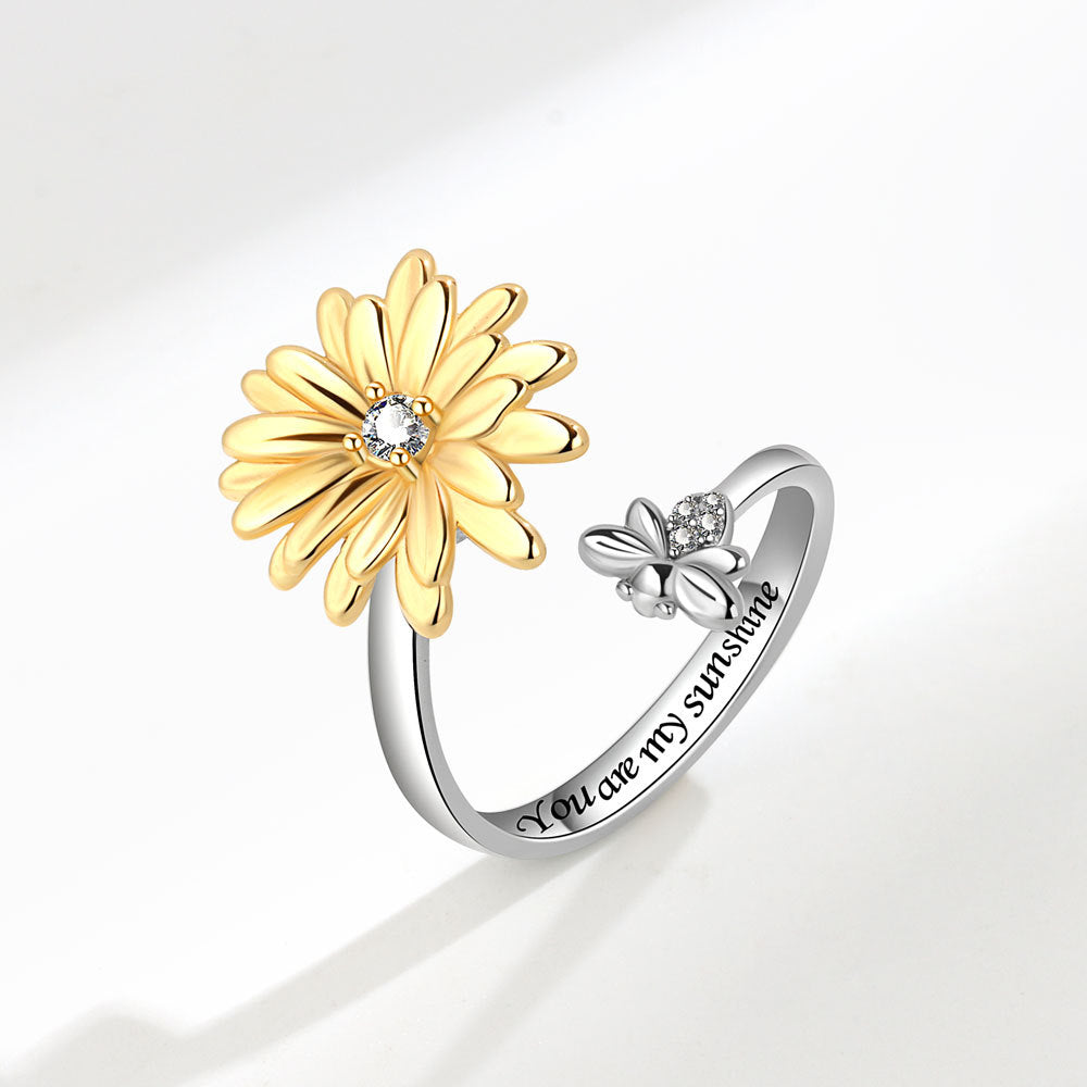 Daisy Spinning Ring Personalized Sunflower Fashion